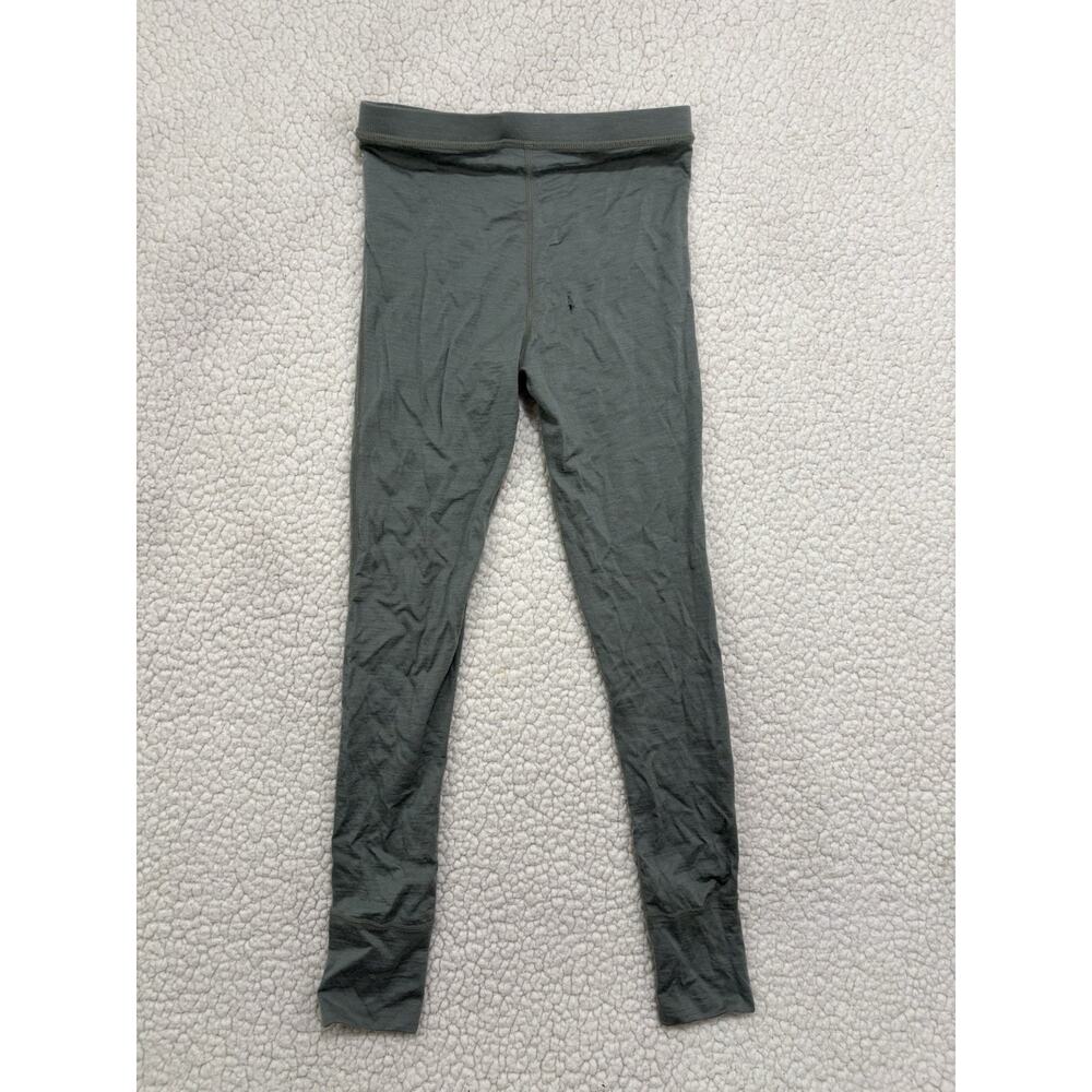 Woolino 100%‎ Wool Leggings Base Layer Pants Kids Youth Size 8 Green Warm Boys